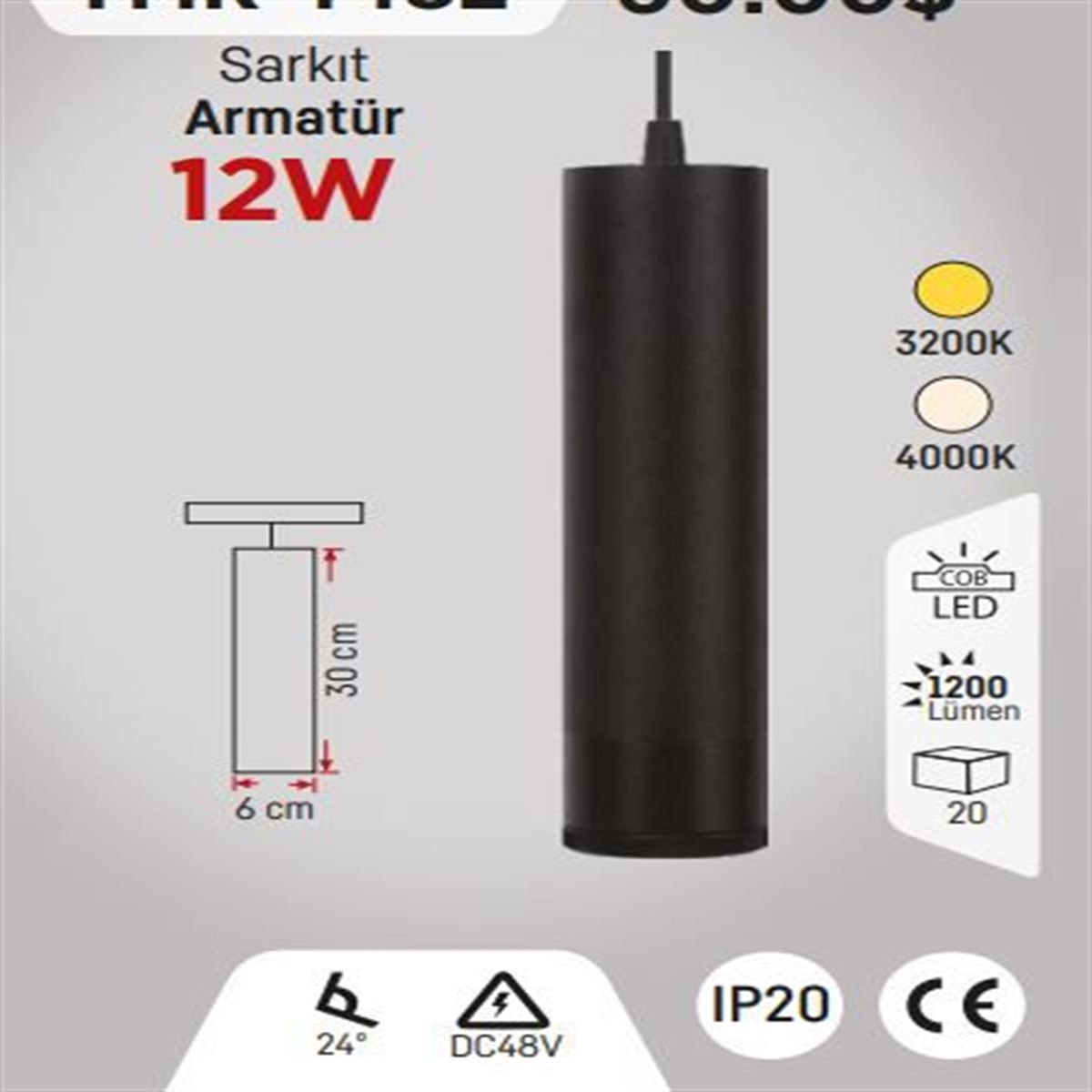 MAGNET SARKIT ARMATÜR 30CM 12W 4000K 1